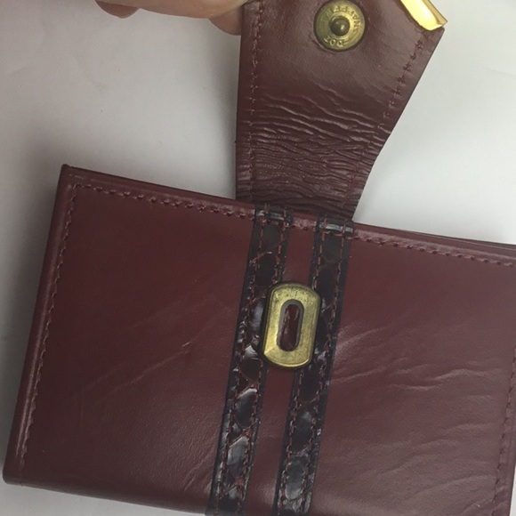 PIERRE CARDIN Vintage mini red top grade cowhide card and key holder - Picture 2 of 6